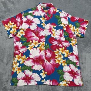Vintage Polo Ralph Lauren Hawaiian Shirt Viscose Floral Camp Men's Size Large